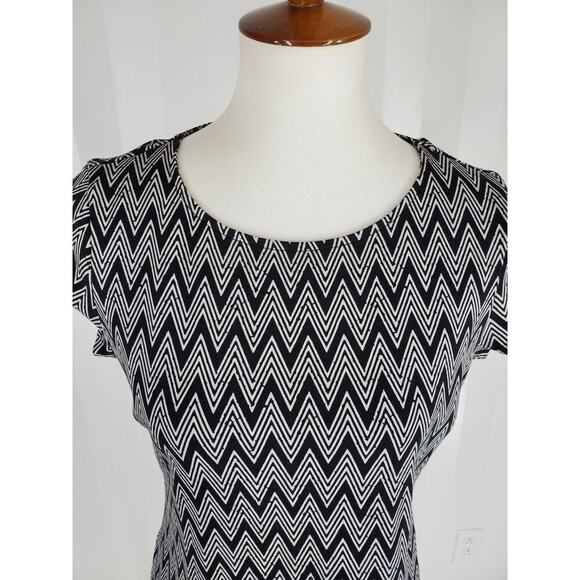 NEW YORK & CO Women's Black & Gray Patterned Shift Dress Sz M - Picture 5 of 9